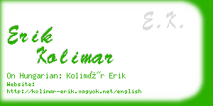 erik kolimar business card